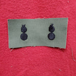 VINTAGE PAIR US Army ORDINANCE Collar Sew On Vietnam OD Olive Drab Era BDU Woodland (03o39)