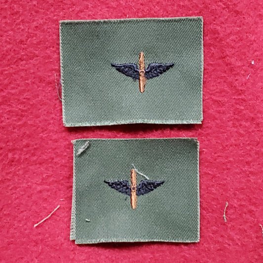 VINTAGE Pair US Army CIVIL AIR PATROL Sew On OD Olive Drab Vietnam Era BDU Woodland (03o28)
