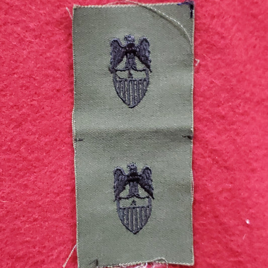 VINTAGE Pair US Army AIDE 1 STAR BG GENERAL BRANCH Sew On OD Olive Drab Vietnam Era BDU Woodland (03o22)