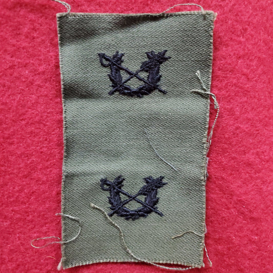 VINTAGE Pair US Army JAG CORPS Sew On Vietnam OD Olive Drab Era BDU Woodland (03o21)