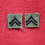VINTAGE pair US Army SET of CORPORAL COLLAR RANK Sew On Vietnam OD Olive Drab Era BDU Woodland (04o26)