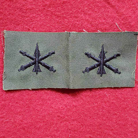 VINTAGE US Army AIR DEFENSE OFFICER INSIGNIA Patch Sew On OD Olive Drab BDU Woodland (04o3)