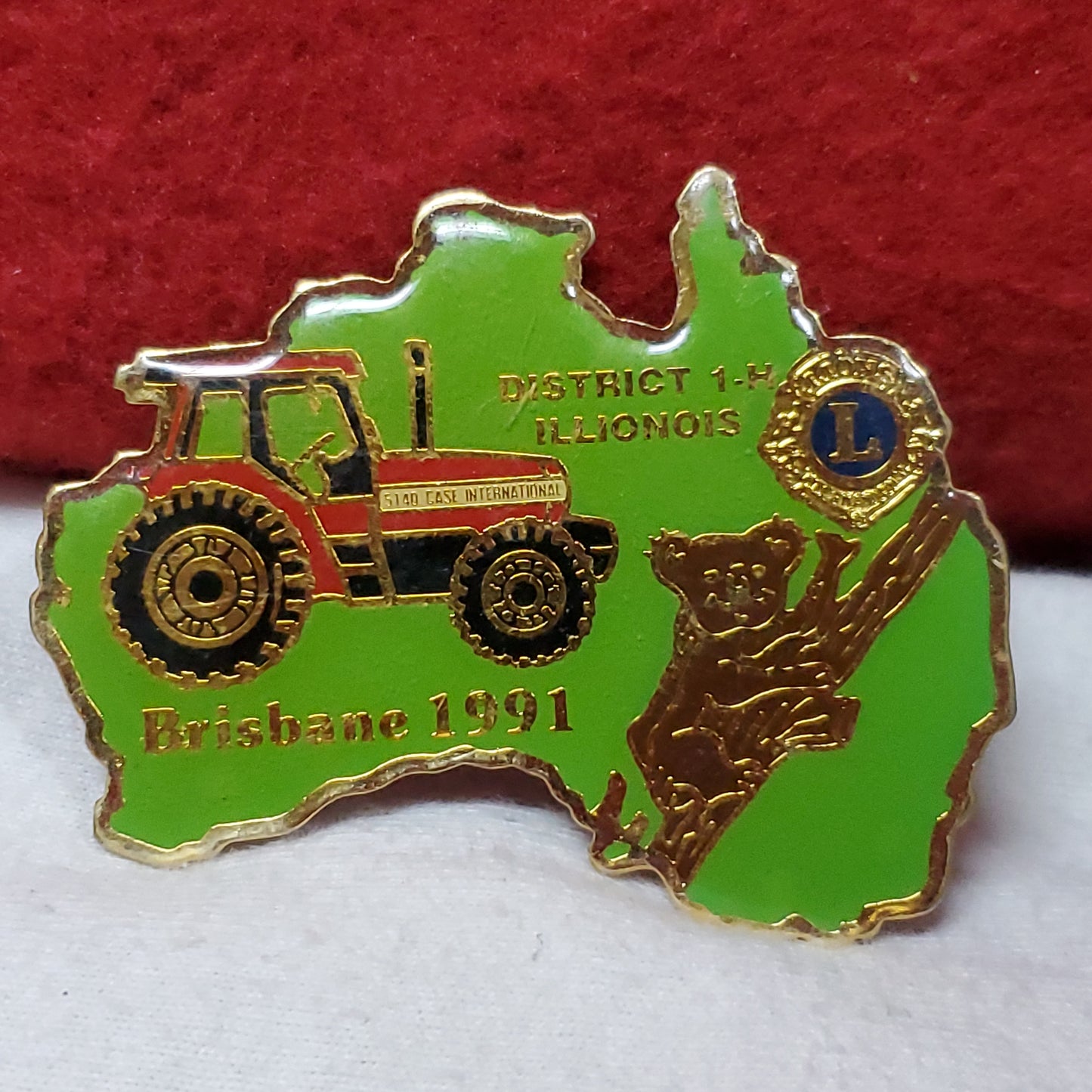 VINTAGE 1991 BRISBANE Illinois Lions Club International DISTRICT 1-H I-H Pin (06o23)