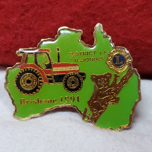 VINTAGE 1991 BRISBANE Illinois Lions Club International DISTRICT 1-H I-H Pin (06o23)