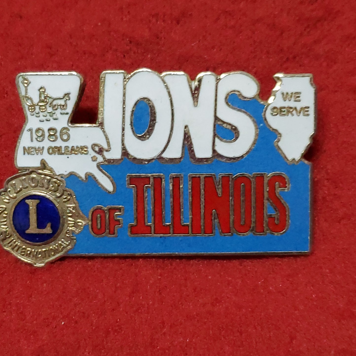 VINTAGE 1986 NEW ORLEANS Illinois Lions Club International Convention Pin (06o26)