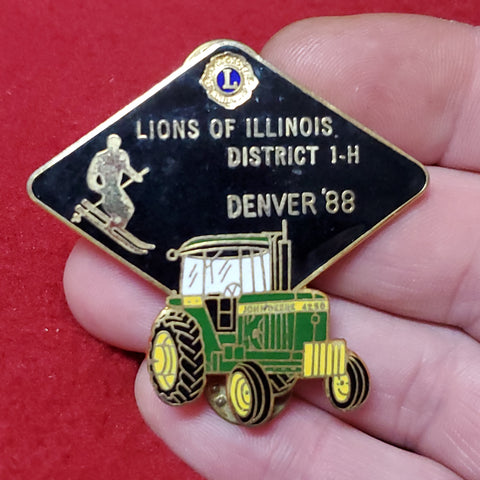 VINTAGE 1988 DENVER Illinois District 1-H Lions Club International Convention Pin (06o32)