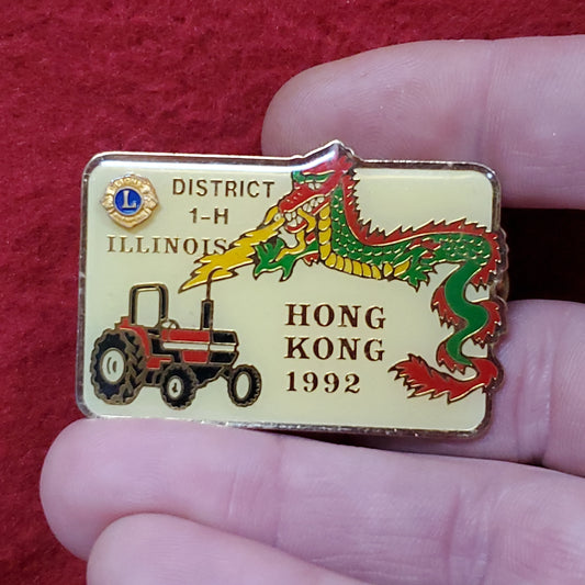 VINTAGE 1992 HONG KONG Illinois District 1-H Lions Club International Convention Pin (06o34)