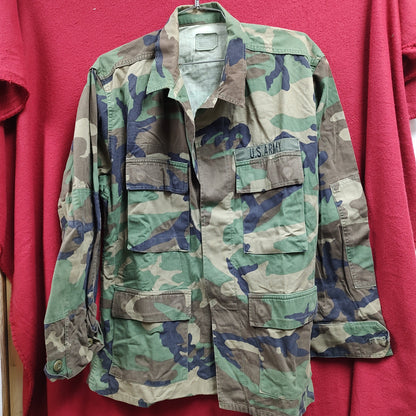 US Army MEDIUM SHORT Uniform Top BDU WOODLAND Pattern Used  (14o db4-26)
