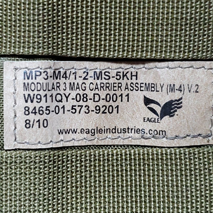 EAGLE INDUSTRIES Modular 3 Mag Carrier Assembly Coyote Molle Shingle V.2 Excellent Condition (DC10-17o8)