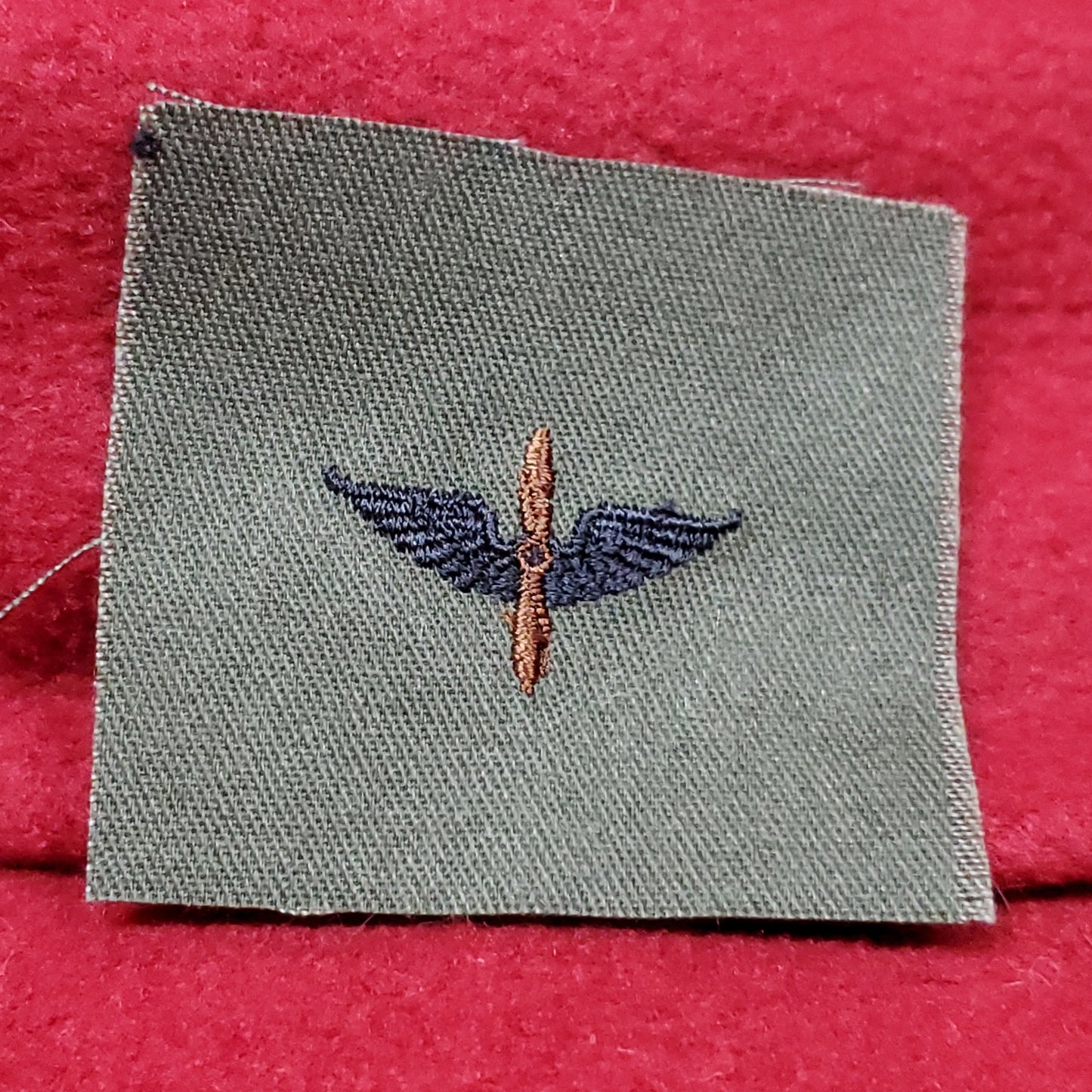 VINTAGE US Army AVIATION BRANCH OFFICER Patch Sew On Subdued OD Black (1odp9)