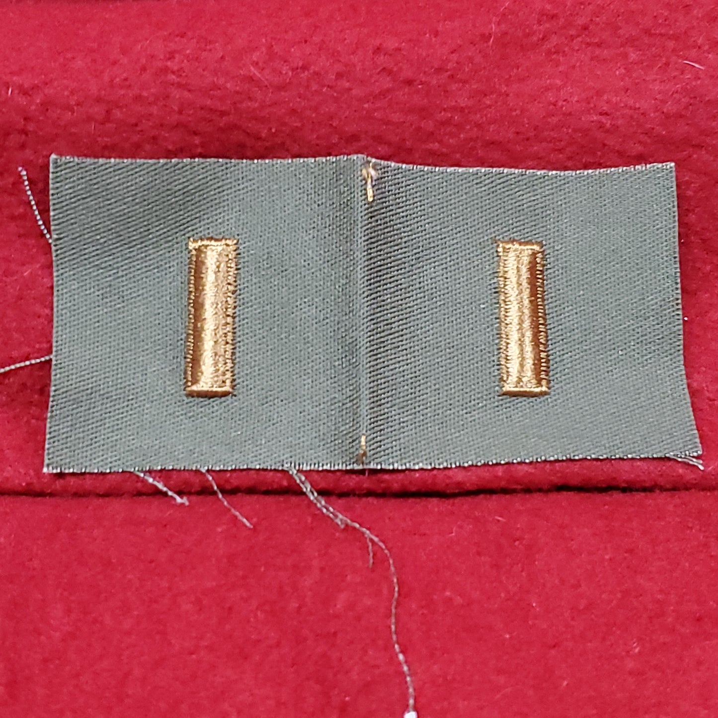 VINTAGE US Army 2ND LT RANK Patch Sew On Subdued OD Gold (1odp13)