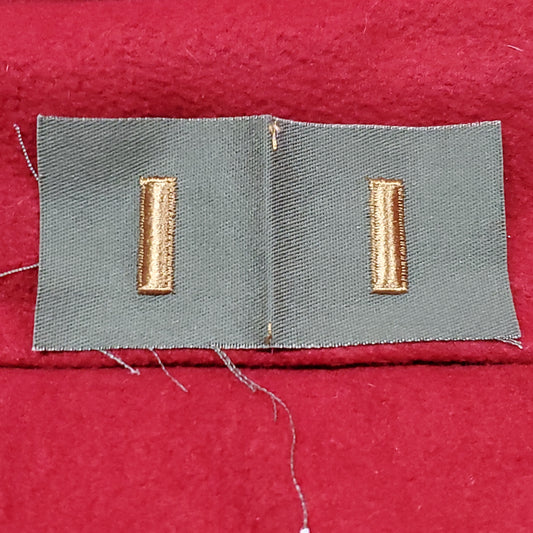 VINTAGE US Army 2ND LT RANK Patch Sew On Subdued OD Gold (1odp13)