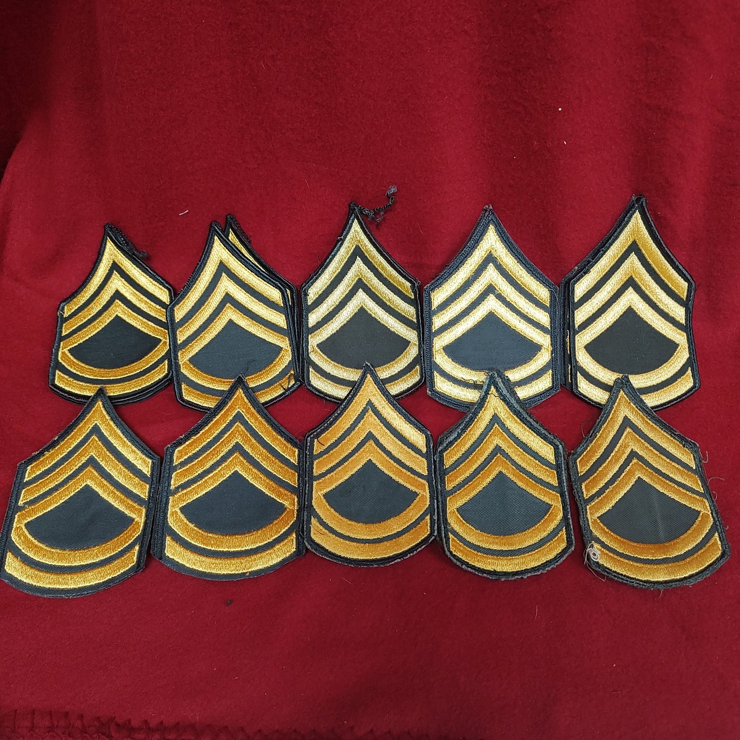 10 x SETS of Male Dress Uniform SERGEANT FIRST CLASS Dress Green Sew On (05CR2)