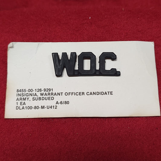 VINTAGE US Army WARRANT OFFICER CANDIDATE Subdued Badge Pin (14CR34)
