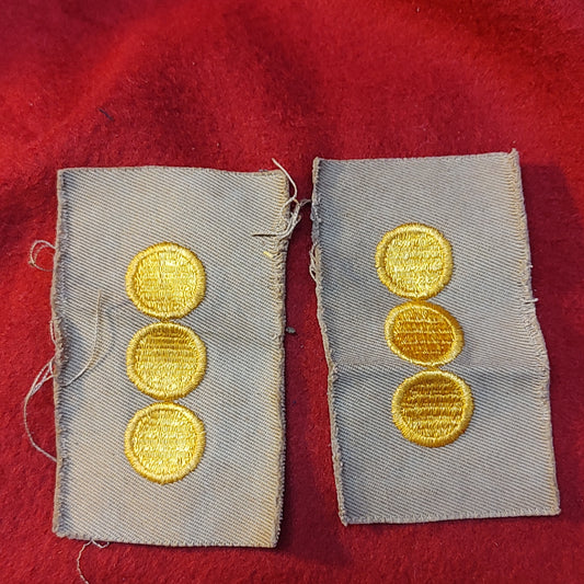 PAIR VINTAGE US Army ROTC CADET CAPTAIN RANK Sew On (15CR32)
