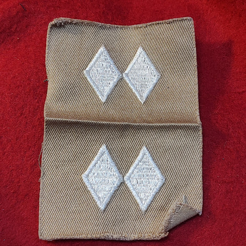 PAIR VINTAGE US Army ROTC CADET LIEUTENANT COLONEL RANK White Sew On (15CR35)