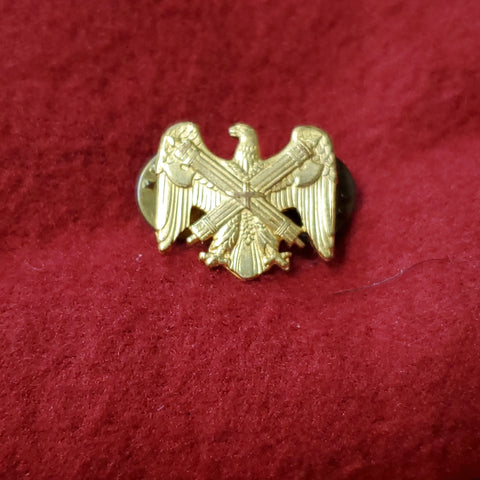 VINTAGE US Armed Forces Gold NATIONAL GUARD OFFICER Pin-On Badge Rank Unit Crest (16CR46)