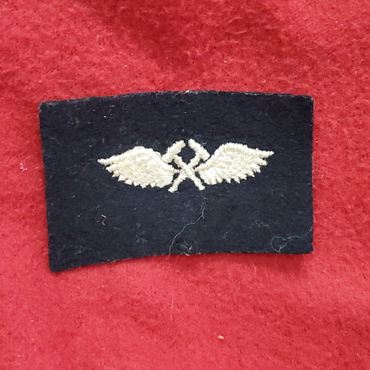 VINTAGE US Navy Coast Guard Black Felt AVIATION STRUCTURAL MECHANIC White Sew On Patch (WSB09-13)