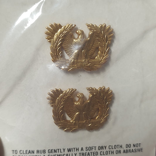 VINTAGE US Army WARRANT OFFICER Lapel/Collar Gold Badge Pin (18CR4)