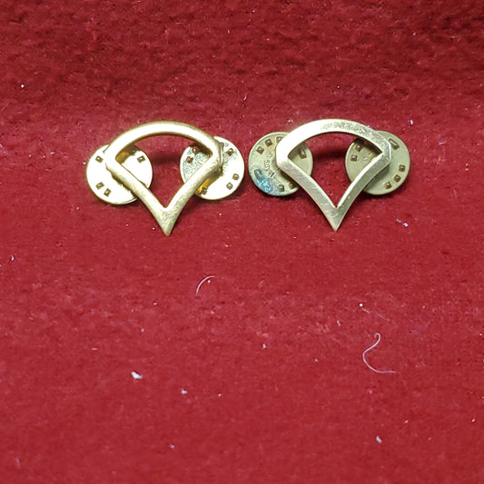 SET of US Army GOLD PFC Private First Class Rank Metal Pin-On (26cr19)