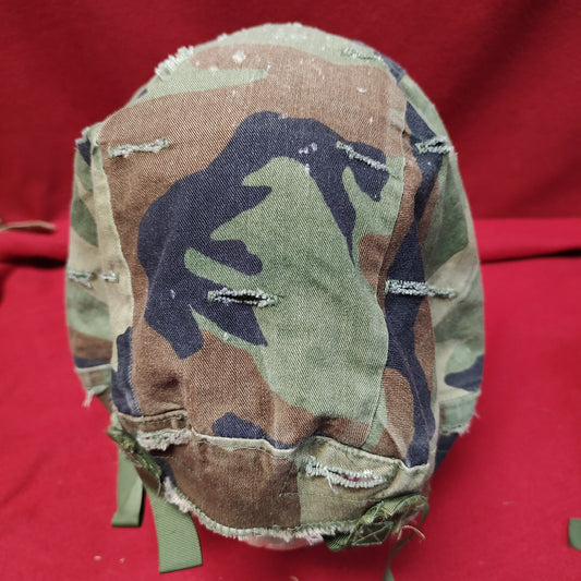 US Army Parachutist Helmet Cover Size Medium/Large Woodland Pattern (ca07-15)