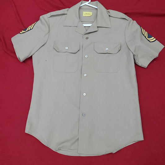 Vintage 1972 US Army Men's Uniform Medium Tan 445 Short-Sleeve Shirt Excellent condition (02g CW- ea04-3)
