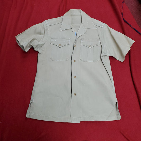 Vietnam Era US Army Men's Small Tan 445 Short-Sleeve Shirt Used (04g 25g-15)