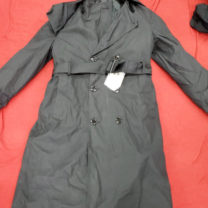 NWT US Army 40 Regular Black All-Weather Overcoat Dress Uniform (BA07-3)