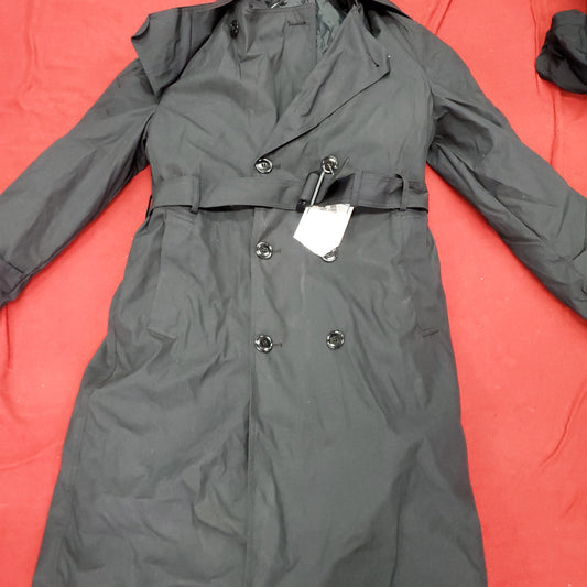 NWT US Army 40 Regular Black All-Weather Overcoat Dress Uniform (BA07-3)