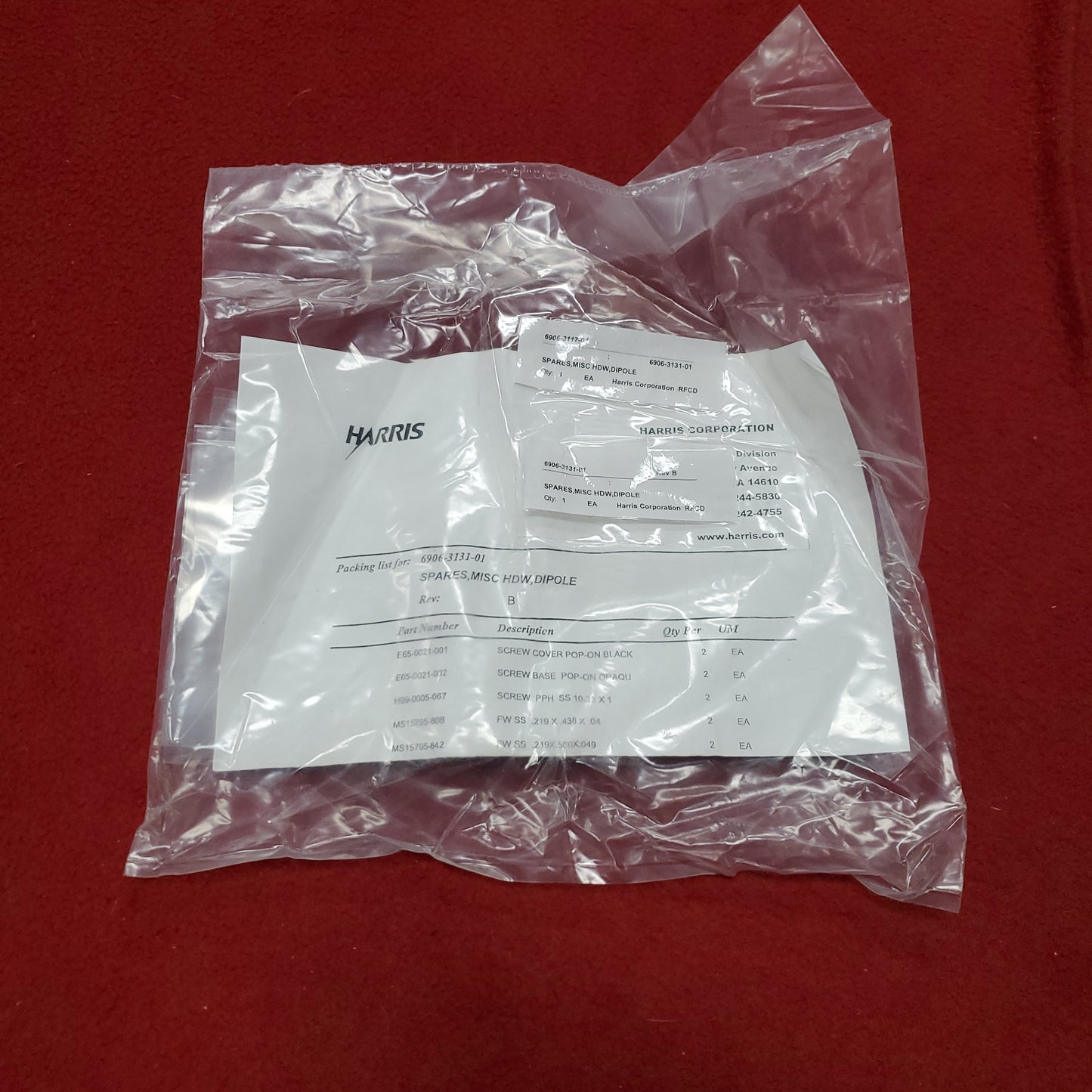 HARRIS RFCD Misc Hardware Dipole Spare Parts Kit (fc03-8)
