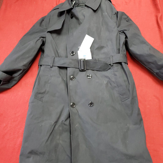 US Army 44R Black All-Weather Overcoat Dress Uniform (BA05-a6)