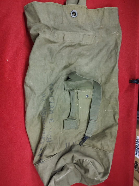 US OD Green Cotton Duck Duffle Bag Dated 1964 (BA03-25)
