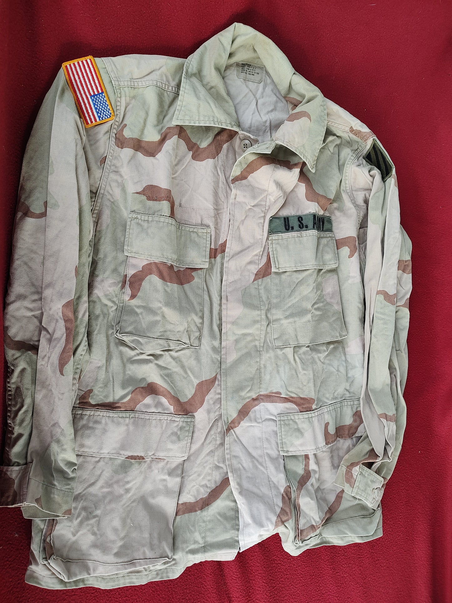 US Army DCU Desert Camo Blouse Size Small Regular (BB07-19)