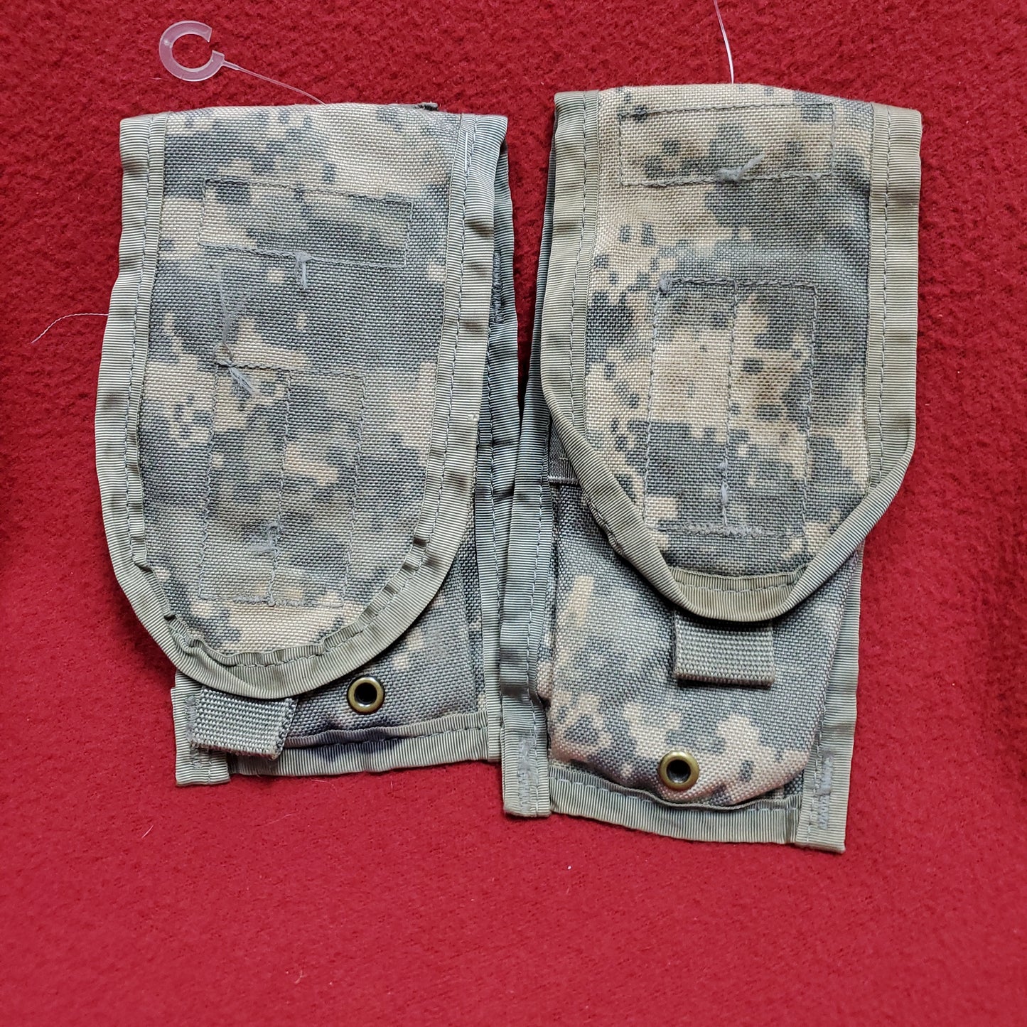 LOT of 2 - US Army Double 2 Magazine Molle Pouch ACU UCP Used (fb12-g93)