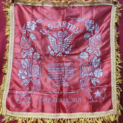 Vintage US Army "Sweetheart" Sweetheart Pillow Case Camp Rucker (11cc- ca12-C84)