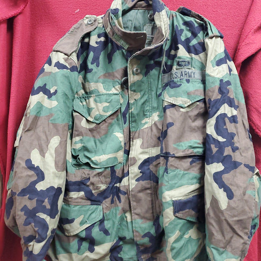 US Army BDU Medium X-Short Cold Weather Field Jacket Woodland Camo (BB01-g168)