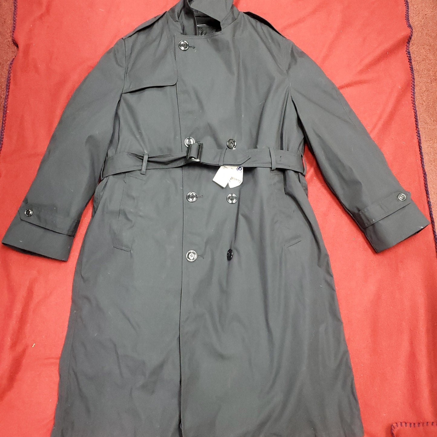 US Army DCSP ASU 14R Black All-Weather Overcoat Dress Uniform (BB13-g524)