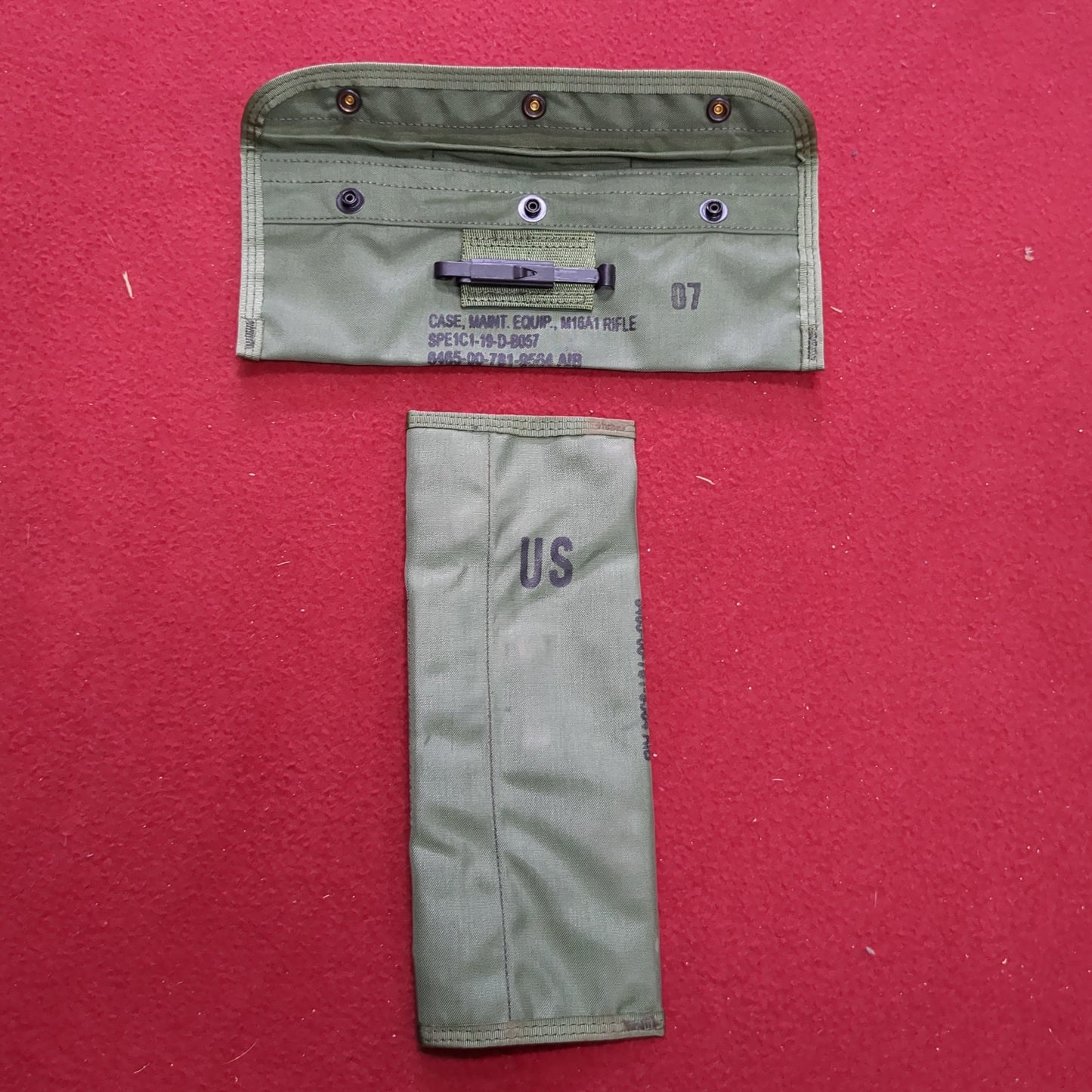 '- Lot of 2 -  US Army Weapons Cleaning Case Small Maintenance Equipment Pouch (25o- da03-MH288)