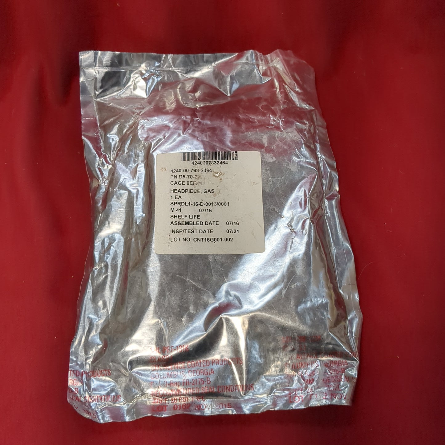 US Army Gas Mask Hospital Protector Headpiece D5-70-23 (BA04-MH442)