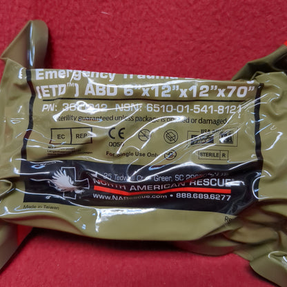 2 PACK - NAR Emergency Trauma Dressing Abdomimal 6"x12"x12"x70" Exp June-2023 (fb04-)