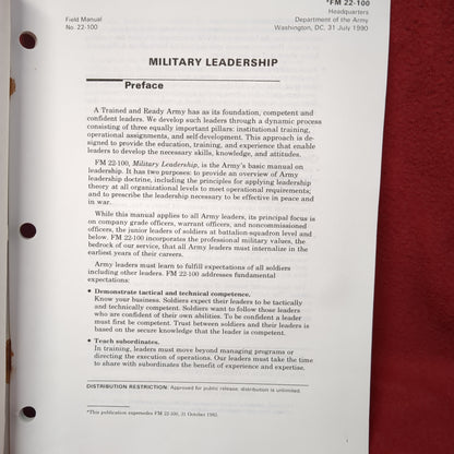 BOOK: July 1990 Military Leadership FM 22-100 Field Manual (manual-APR1)