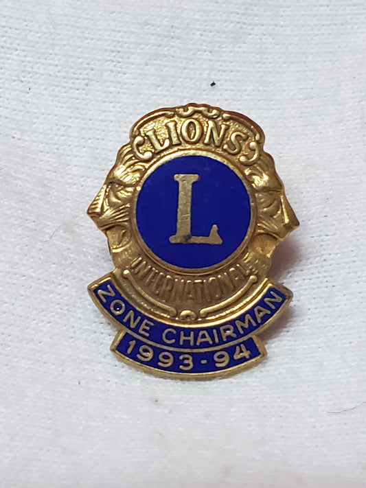 VINTAGE 1993-94 Lions Club International ZONE CHAIRMAN Lapel Pin (06o17)