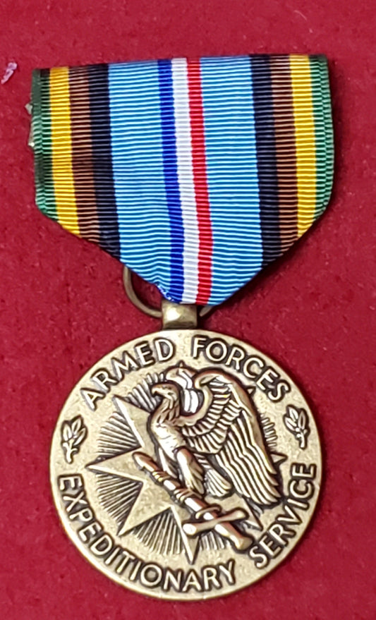 VINTAGE US Armed Forces EXPEDITIONARY SERVICE Full Size Medal Heroic Meritorious (06o68)