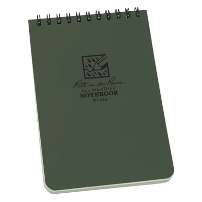 946 4x6 OD Olive Drab Top Spiral Pocket Rite in the Rain Notebook 4" x 6" (946)