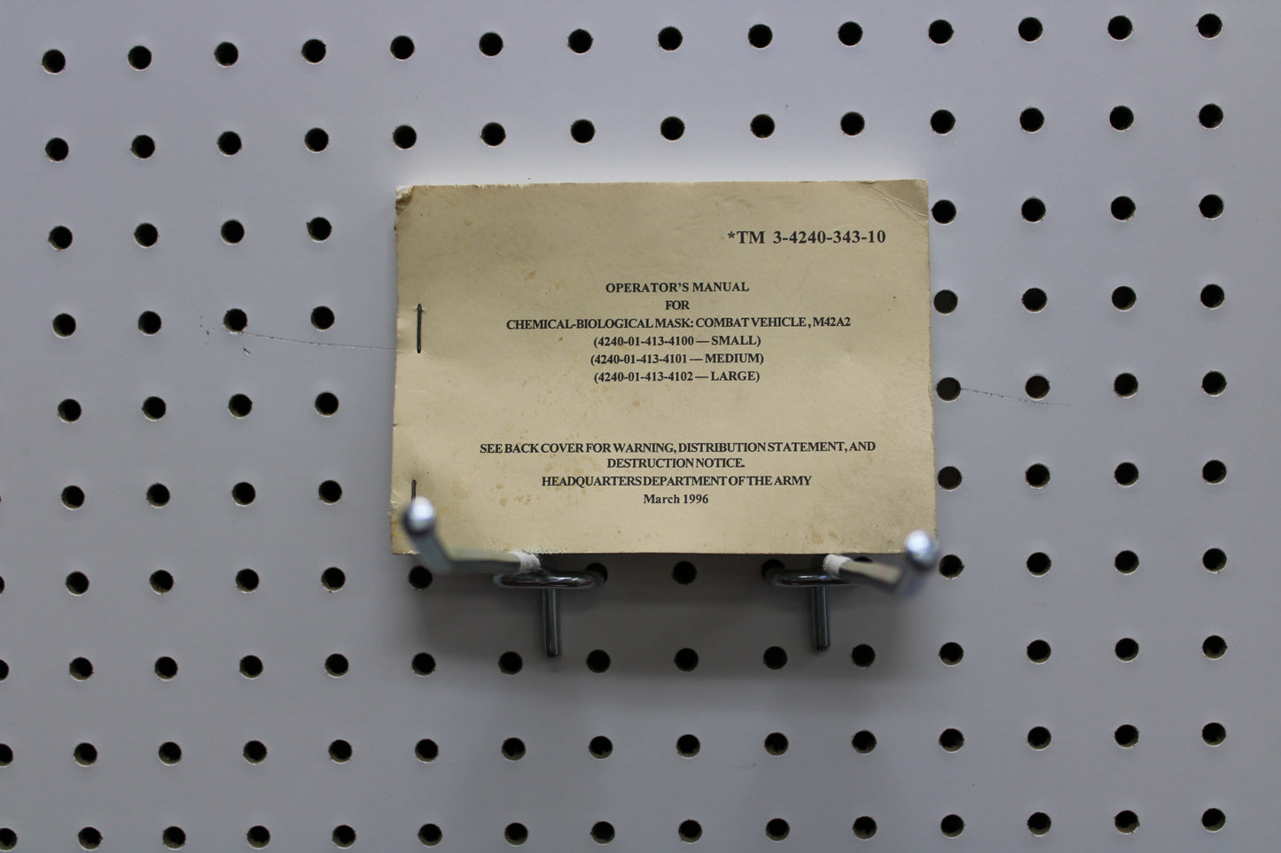 Mar. 1996 TM 3-4240-343-10 Chemical-Biological Mask (T624)