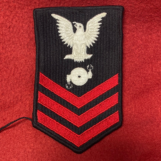 VINTAGE US Navy Coast Guard HULL TECHNICIAN 1st CLASS Sew On Patch (WSB09-08)