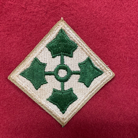 VINTAGE US Army 4th ID Patch Sew-On (12o86)