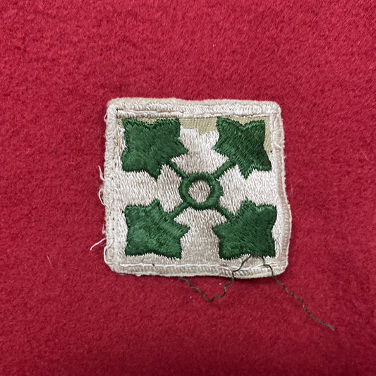 VINTAGE US Army 4th ID Patch Sew-On (12o85)