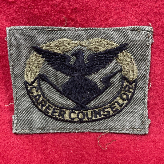 VINTAGE US Army CAREER COUNSELOR Patch SEW ON Subdued OD Black (04cc34)